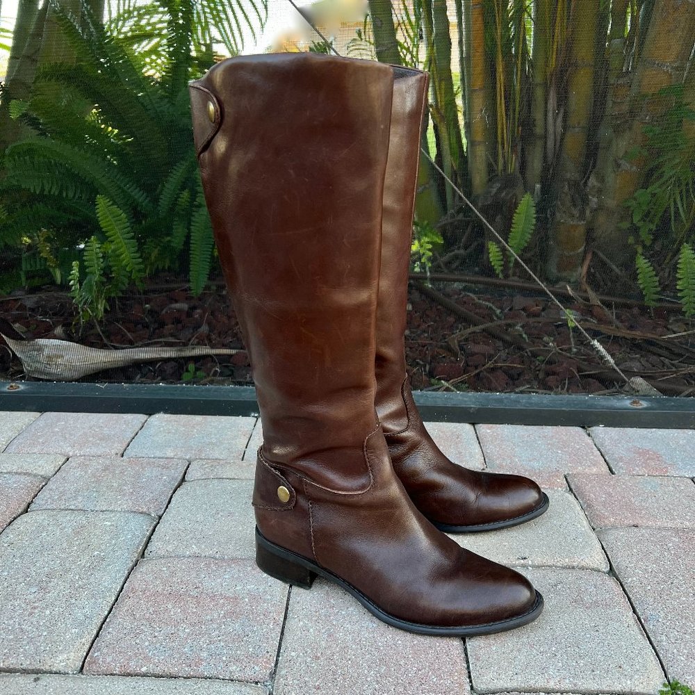 Franco Sarto Colleen Brown Leather Riding Boots - US Womens 8